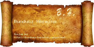 Bundusz Hermina névjegykártya